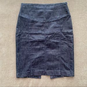 Express Knee Length Denim Skirt
